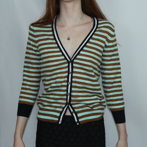 NWT J. Crew Striped Cardigan - Picture 1 of 3